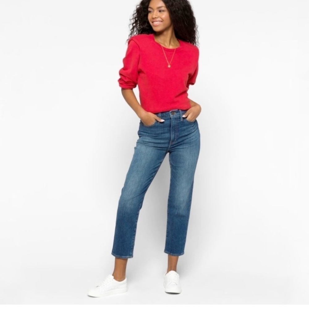 Madewell Classic Straight High Rise Crop Jean NWT